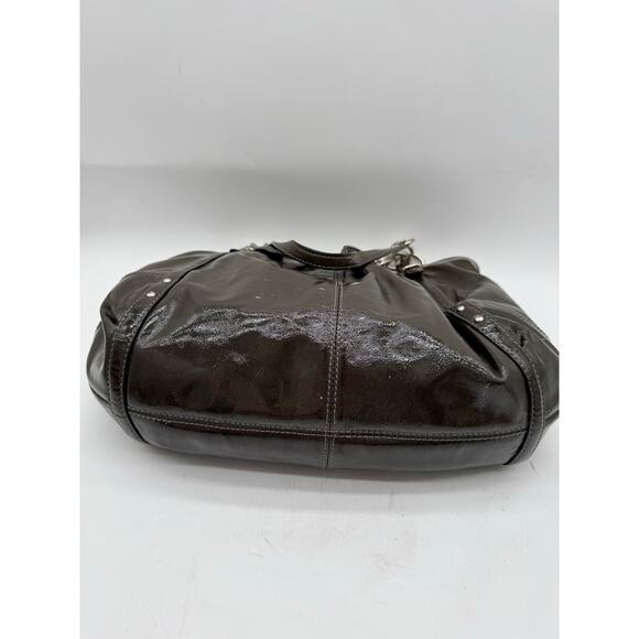 Coach Alexandra Large Dark Gray Patent Leather Hobo Tote Bag - Picture 8 of 10
